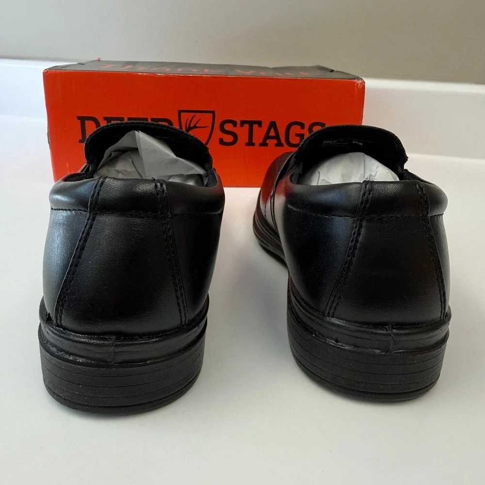 Deer Stags Boys Bold Slip-On Dress Comfort Loafer Size 4.5 Big Kid Black Concert